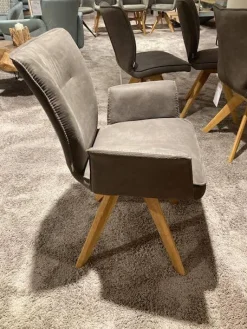 6er-Set Stuhl Westmore Stoff Texel Schlamm Braun Grau