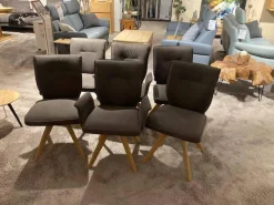 6er-Set Stuhl Westmore Stoff Texel Schlamm Braun Grau