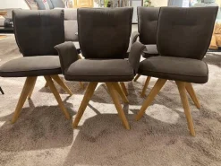 6er-Set Stuhl Westmore Stoff Texel Schlamm Braun Grau