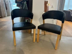 2er-Set Stuhl Xeno Leder Donna Schwarz