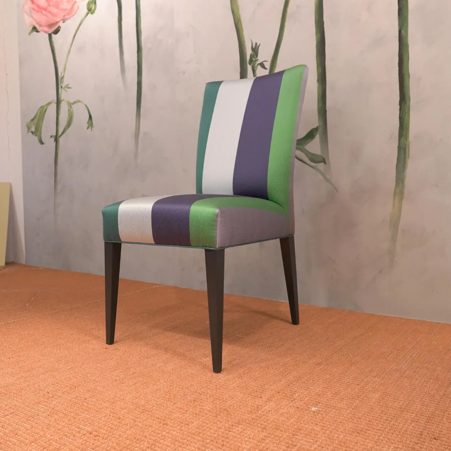 4er-Set Stuhlgruppe Lea Stoff Saarika Azure Buche Anthrazit