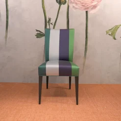 4er-Set Stuhlgruppe Lea Stoff Saarika Azure Buche Anthrazit