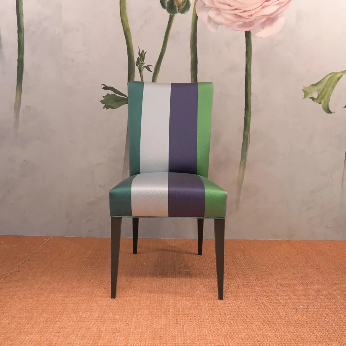 4er-Set Stuhlgruppe Lea Stoff Saarika Azure Buche Anthrazit