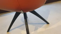 4er-Set STU-VF 671 Leder Medium Kupferbraun Gestell Eiche Gebeizt Schwarz