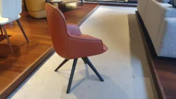 4er-Set STU-VF 671 Leder Medium Kupferbraun Gestell Eiche Gebeizt Schwarz