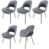 5er-Set Theia Stühle Stoff Smart Elephant Grau Stahlgestell Tiefschwarz