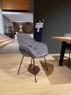 5er-Set Theia Stühle Stoff Smart Elephant Grau Stahlgestell Tiefschwarz