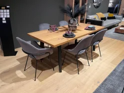 5er-Set Theia Stühle Stoff Smart Elephant Grau Stahlgestell Tiefschwarz