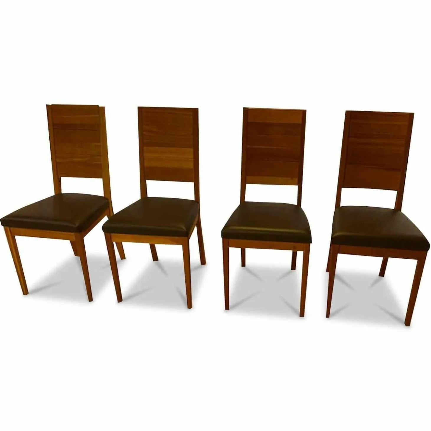 4er-Set Varell Amerikanische Kirsche Geölt Lederbezogen