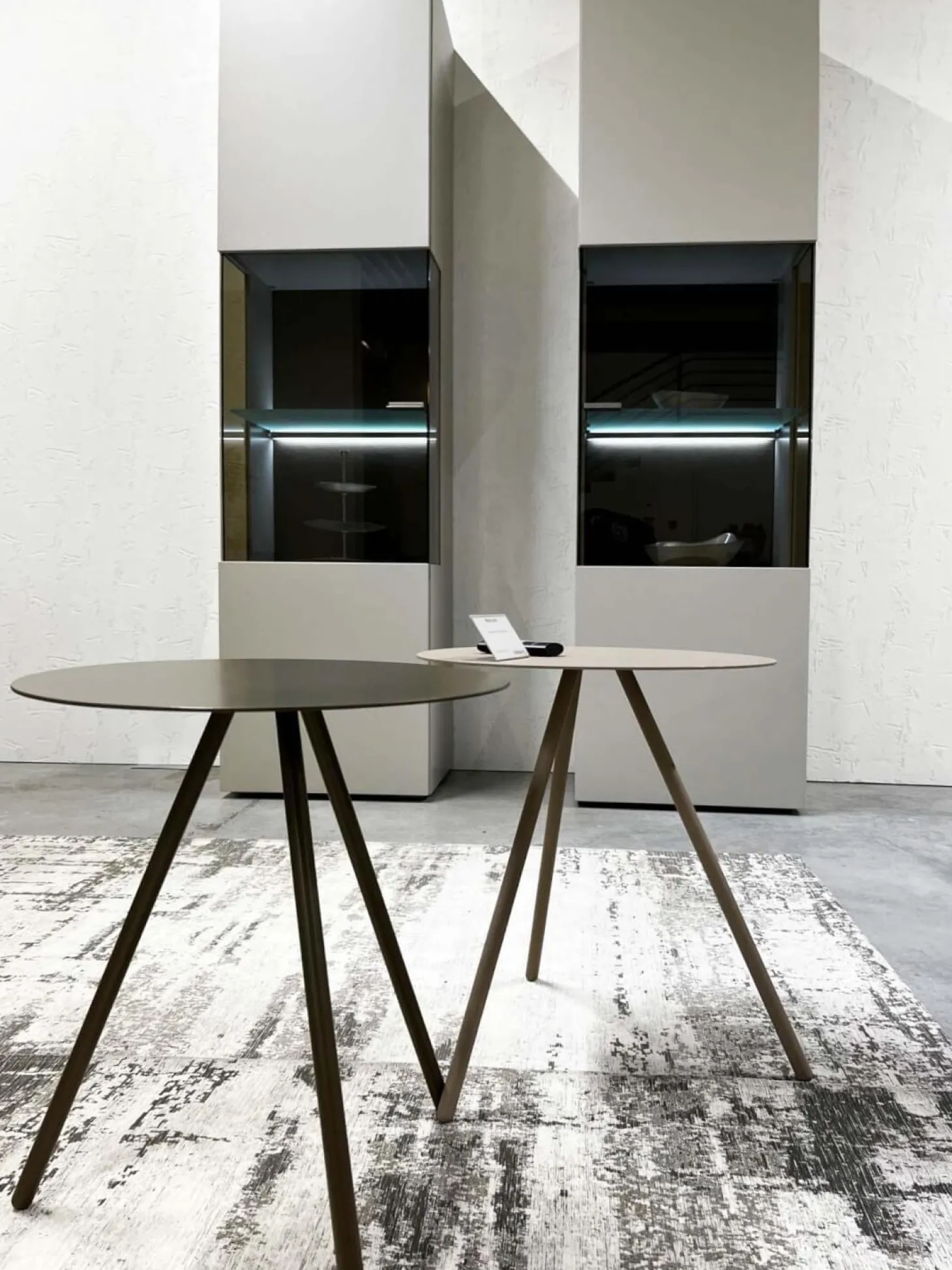 2er-Set Vitrine Fena Lack Seidengrau