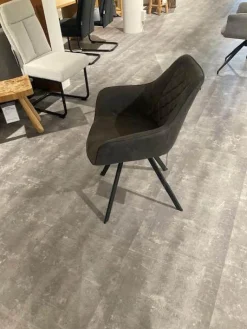 4er-Set Wesley Stoff Bull 66 Graphit Grau Füße Schwarz