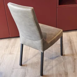 6er-Stuhl Set WK 700 Leder Dakar Classic Greystone Gestell Edelstahl Quadratrohr