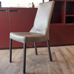 6er-Stuhl Set WK 700 Leder Dakar Classic Greystone Gestell Edelstahl Quadratrohr