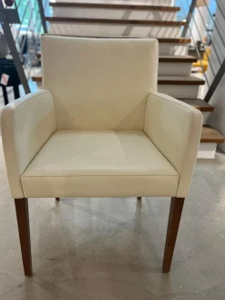 2er-Stuhl-Set Dinner Leder Comfort Offwhite Weiß