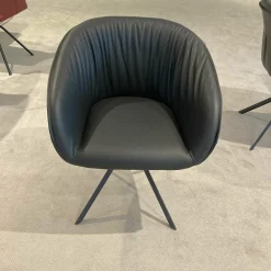 4er-Stuhlset Trevor Alva Leder Schwarz mit Drehfunktion