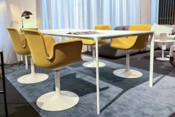 Ess- und Arbeitstisch Nuur Platte Fenix Weiß Gestell Stahl Lackiert Weiß