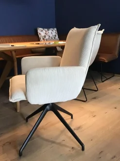 Essgruppe 3 Stühle Und Eckbank Mason Leder Rawhide Cognac Braun Und Stoff Lisboa 5 Beige Gestell Schwarz, inkl. Tisch