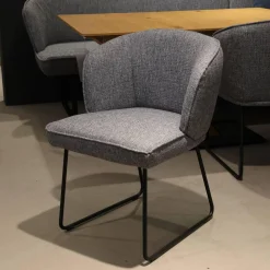 Essgruppe 5503 Tischplatte Asteiche Bianco Furniert Stoff Niagara Blue Blau