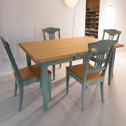 Essgruppe Ausziehbar Tisch und 4 Stühle Catania Ahorn Pinie Mint