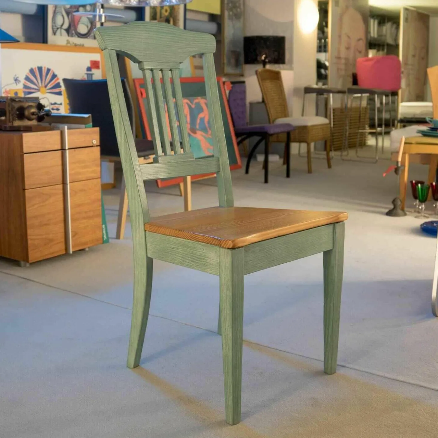 Essgruppe Ausziehbar Tisch und 4 Stühle Catania Ahorn Pinie Mint