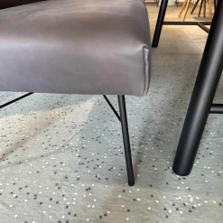 Essgruppe Berck Anise Aster Brown Eiche Astig Geölt Leder Twilight Anthrazit Gestell Lack Verkehrsschwarz