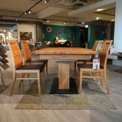 Essgruppe Casera Tisch Mit 4 Stühlen Leder Colarado Dunkelbraun