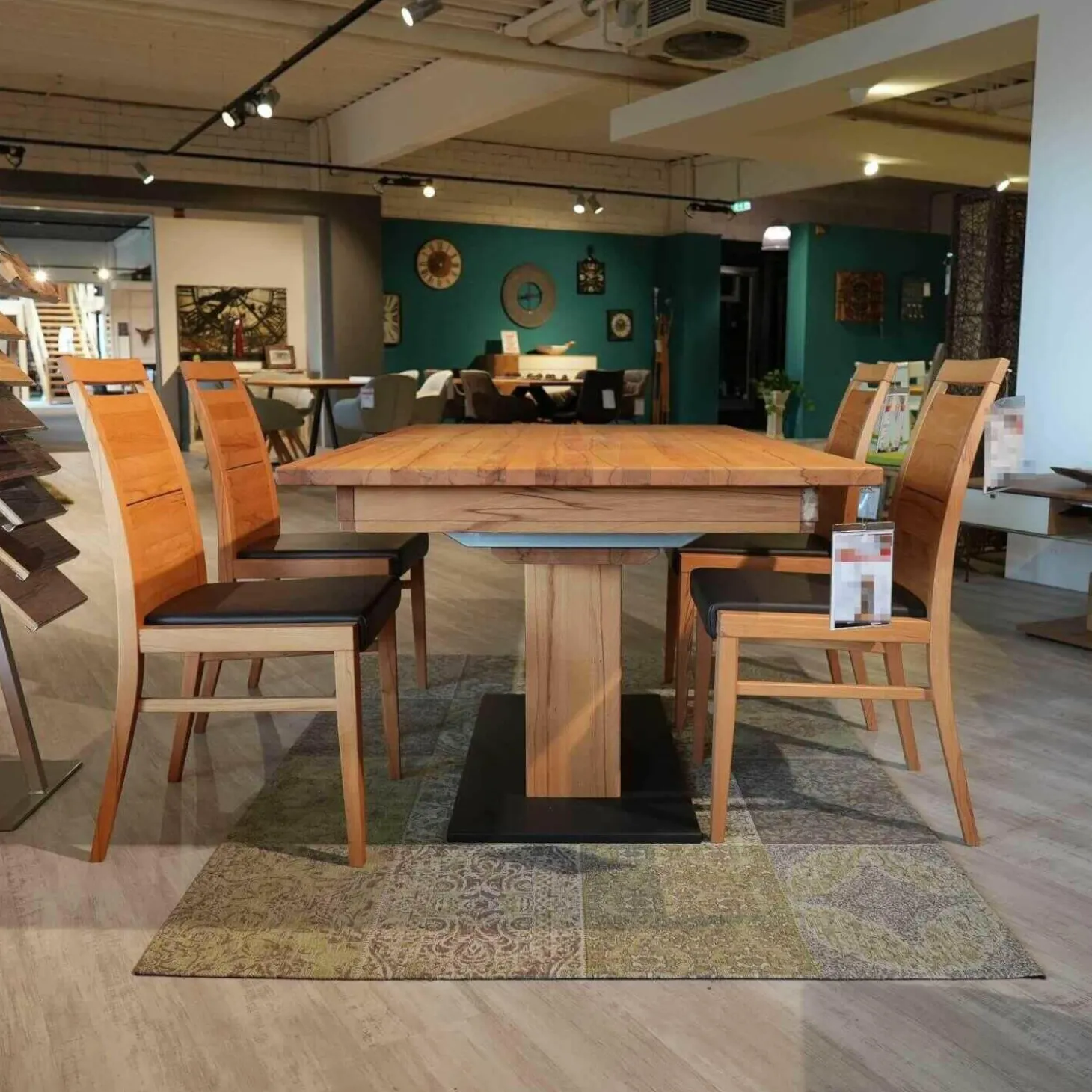 Essgruppe Casera Tisch Mit 4 Stühlen Leder Colarado Dunkelbraun