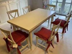 Essgruppe Classici per Eccellenza Weiß Schleiflack 1 Tisch 6 Stühle