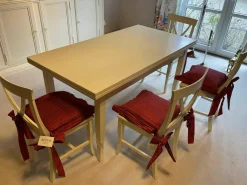 Essgruppe Classici per Eccellenza Weiß Schleiflack 1 Tisch 6 Stühle