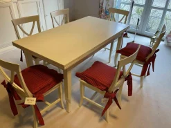 Essgruppe Classici per Eccellenza Weiß Schleiflack 1 Tisch 6 Stühle