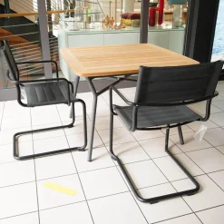 Essgruppe Denia Platte Belattung Teak Gestell Grau-Metallic Inklusive 2 Sessel Sosta Bespannung Batyline Anthrazit