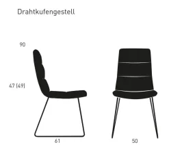 Essgruppe 4er-Stuhlset Arva Light Stühle Stoff Seven Liver Braun mit Tisch Schreinergefertigt