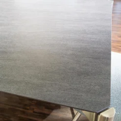 Essgruppe Esstisch Mio LS 010417 Platte Keramik Basalto Grau Gestell Edellstahloptik Mit 6 Stühlen Leva Bezug Soff Alicante Türkis