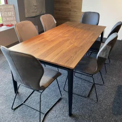 Essgruppe ET524 Kaia Tisch Nussbaum Natur mit 6 Stühle