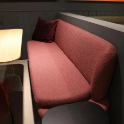 Essgruppe Gallery Bank Stoff 0575 12 Rosewood Rot Stühle Leder Bronko Bordeaux Rot Gestell Metall Schwarz Lackiert Tischplatte Wildeiche Bianco Lackiert