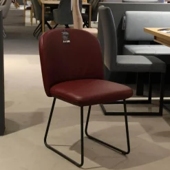 Essgruppe Gallery Bank Stoff 0575 12 Rosewood Rot Stühle Leder Bronko Bordeaux Rot Gestell Metall Schwarz Lackiert Tischplatte Wildeiche Bianco Lackiert