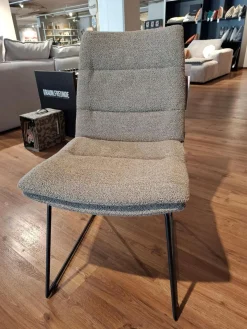 Essgruppe Jukka Stoff Alpine Braun Gestell Schwarz 1 Bank 4 Stühle