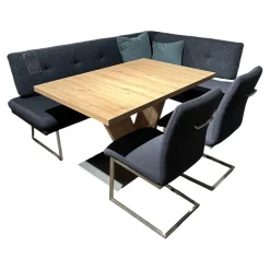 Essgruppe Kubic 4511 Platte Arsian Eiche Nachbildung Stoff 2250 58 Marine Blau Inklusive 2 Kissen