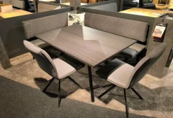 Essgruppe Malta 100 Stoff Wizard 07 Mittelgrau Grau Und Sigma 23 Grau Gestell Metall Schwarz Tisch Oak Grau