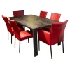 Essgruppe Nova Bezug Leder Tendens Paprika Rot Tischplatte Keramik Onix Darknight