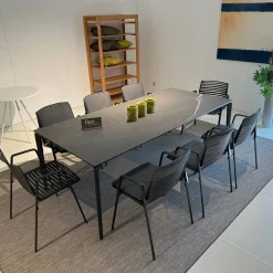 Essgruppe Outdoor Allsize Platte Feinsteinzeug Rauchgrau Mit 8 Stühlen