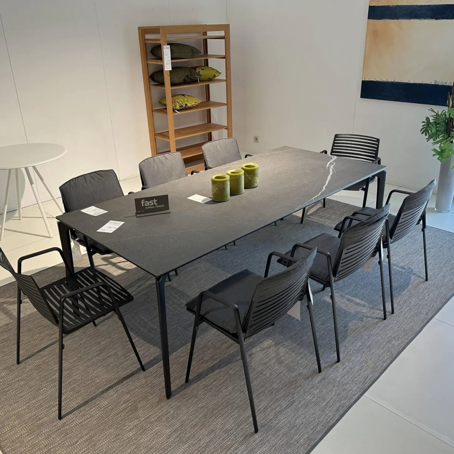 Essgruppe Outdoor Allsize Platte Feinsteinzeug Rauchgrau Mit 8 Stühlen