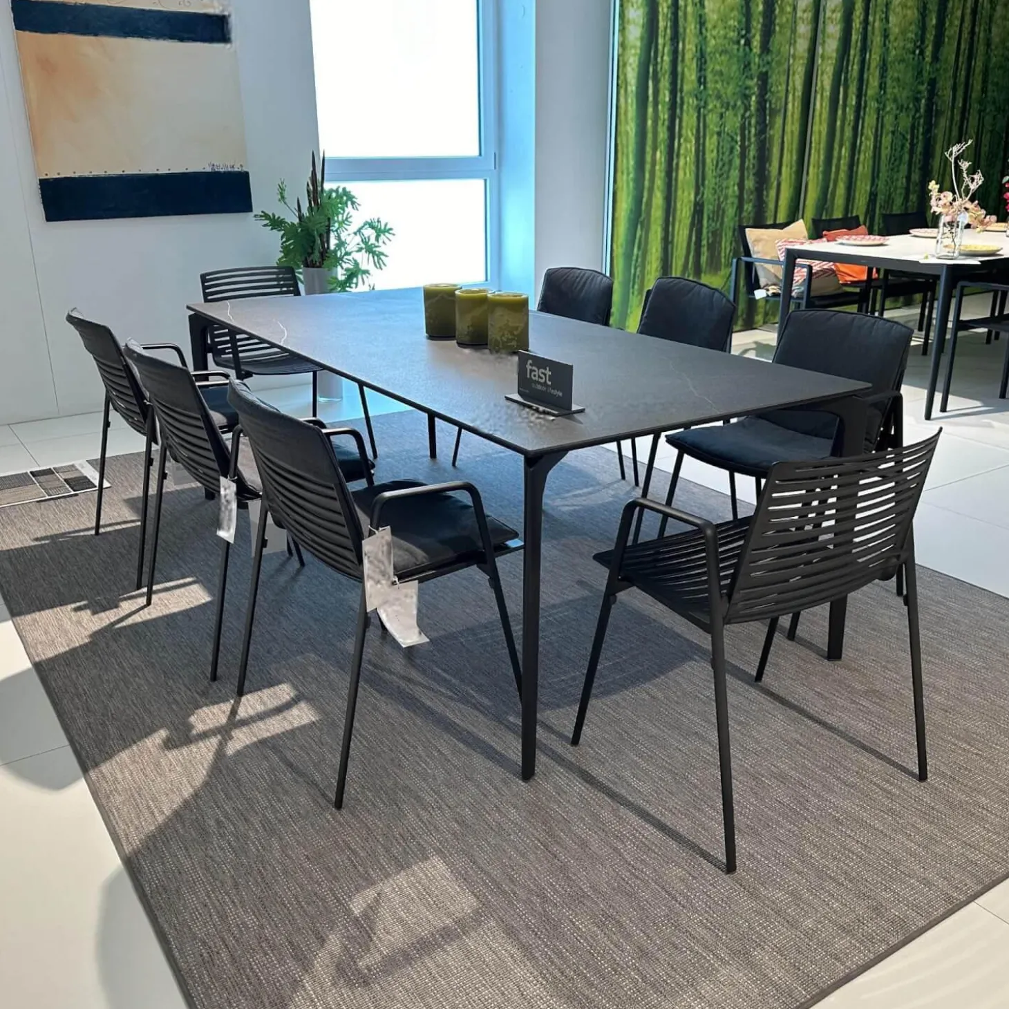 Essgruppe Outdoor Allsize Platte Feinsteinzeug Rauchgrau Mit 8 Stühlen