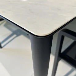 Essgruppe Outdoor Unite Platte Keramik Bianco Statuario Weiß Grau Mit 6 Stühlen