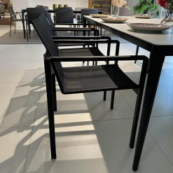 Essgruppe Outdoor Unite Platte Keramik Bianco Statuario Weiß Grau Mit 6 Stühlen