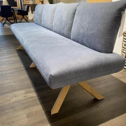 Essgruppe Signatura In Rustikal Asteiche Bianco Polsterbezug Grau Blau Mit 3 Stühlen Milo