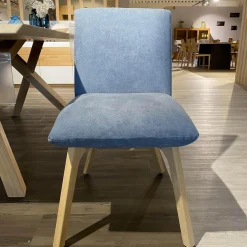 Essgruppe Signatura In Rustikal Asteiche Bianco Polsterbezug Grau Blau Mit 3 Stühlen Milo