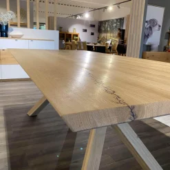 Essgruppe Signatura In Rustikal Asteiche Bianco Polsterbezug Grau Blau Mit 3 Stühlen Milo