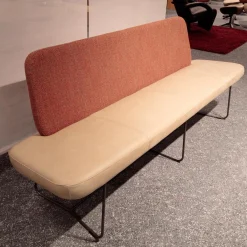 Essgruppe Skyler Bezug Leder Rancho 2 Stone Beige Gestell Lack Feinstruktur Anthrazit