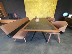 Essgruppe Solid Tisch Bank 3 Stühle Nussbaum Massiv Geölt